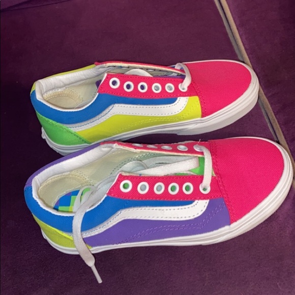 neon multi color vans